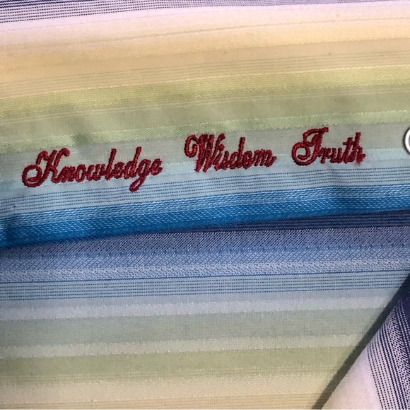 Robert Graham Embroidered Striped Flip Cuff Button Front Shirt Size S - Picture 6 of 16